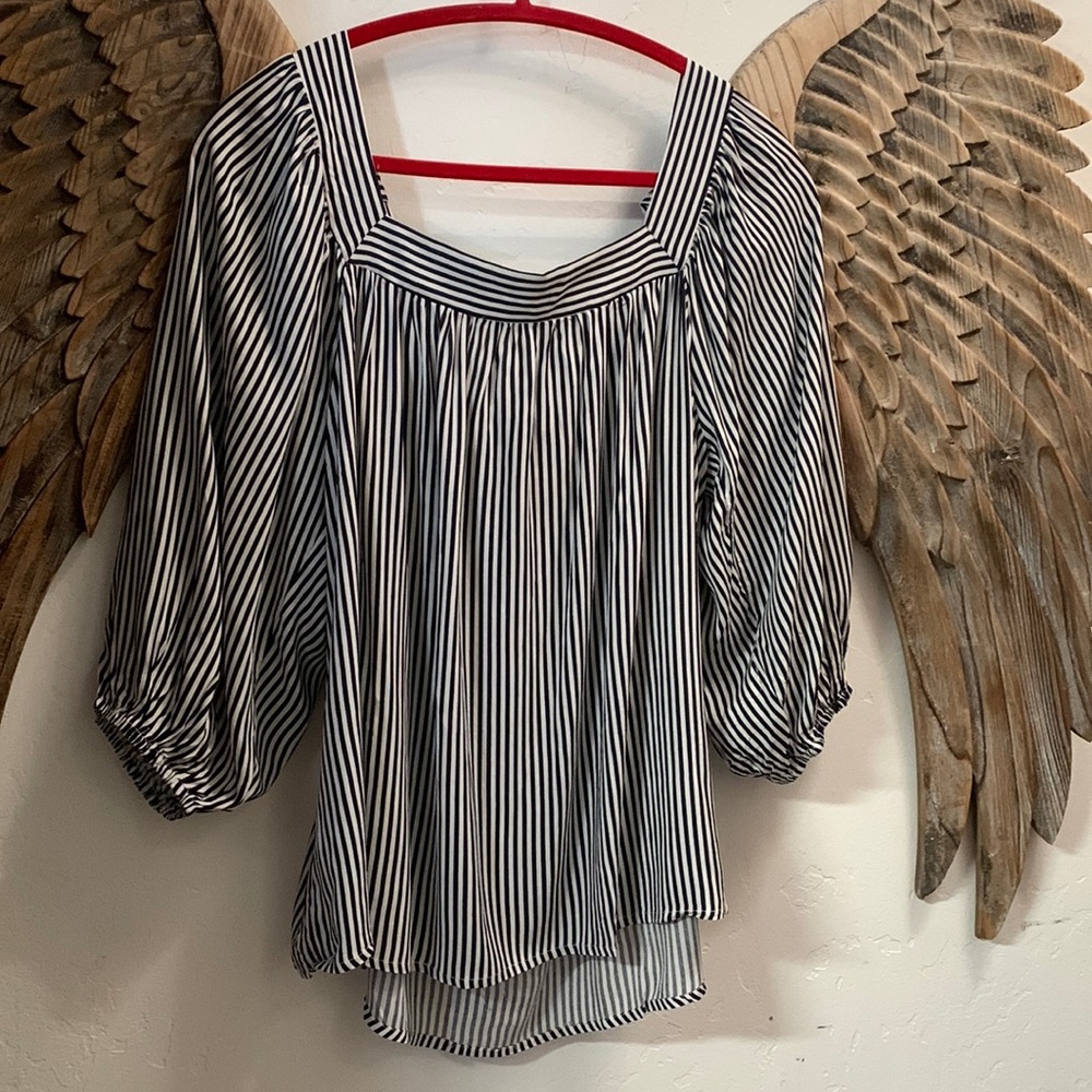 Andre by unit black and white blouse